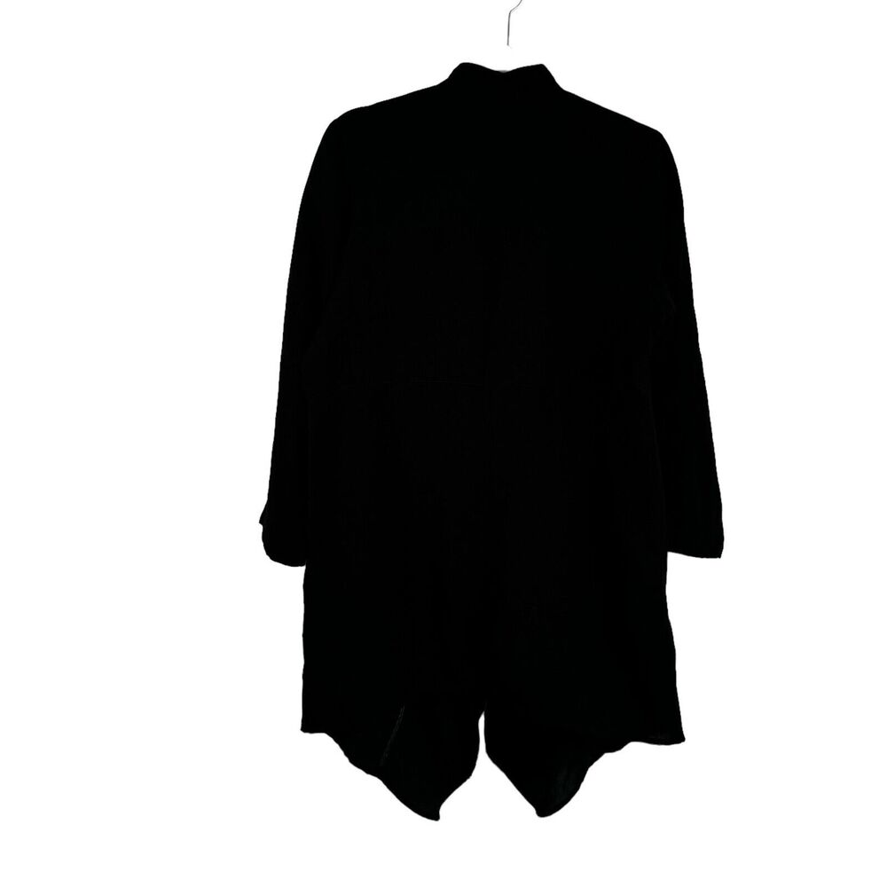Fridaze Black 100% Linen Full Zip Top Lagenlook Coastal Lightweight Women Lrg - Picture 6 of 6